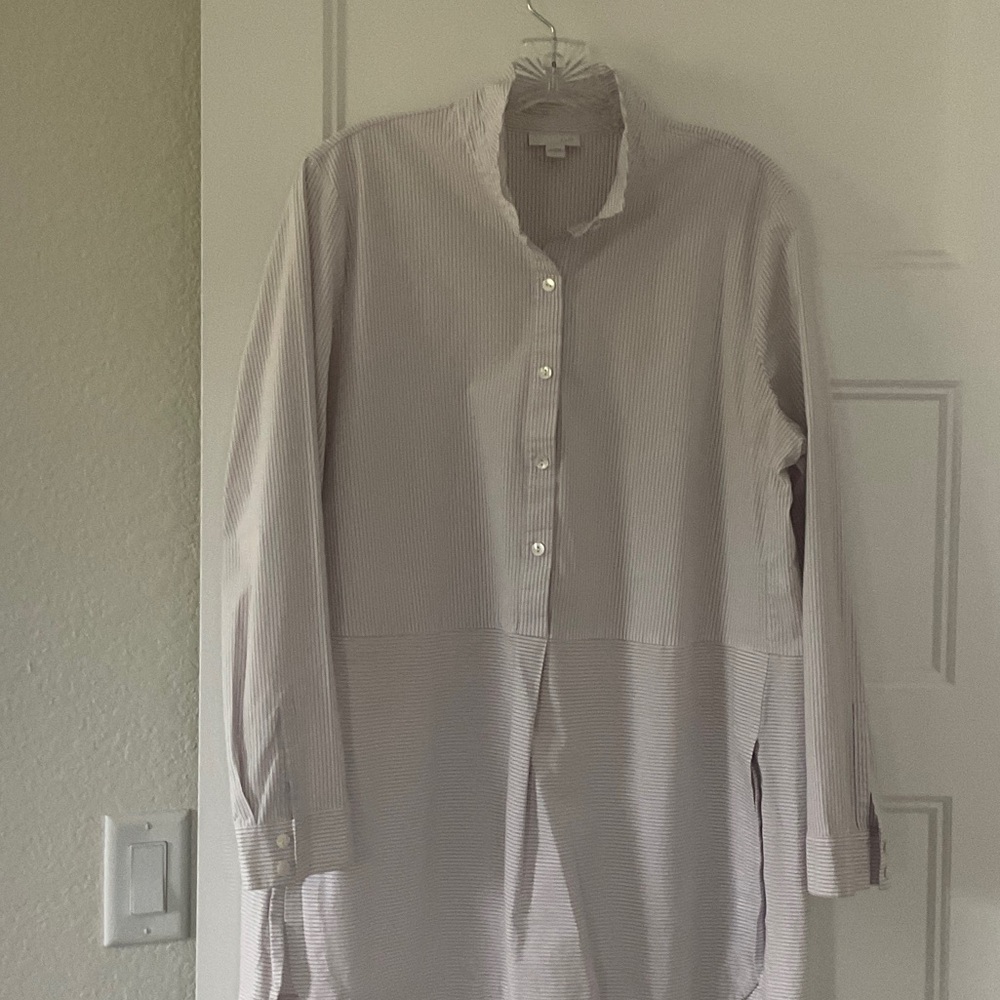 Striped Button-Up Tunic  by J Jill